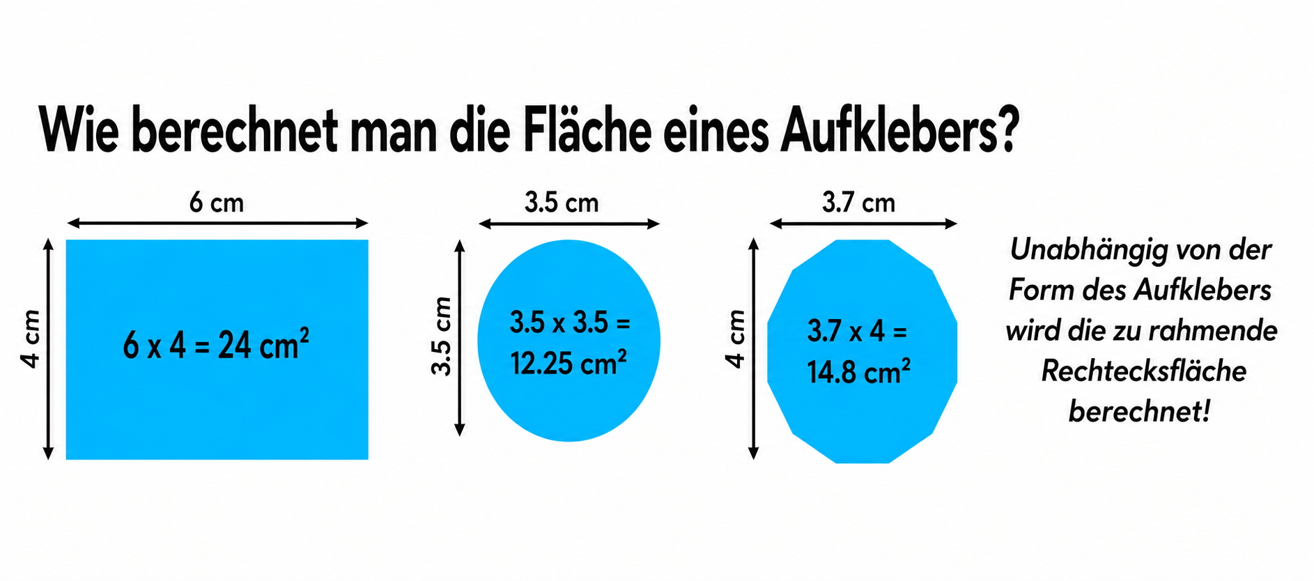 Flächenberechnung Aufkleber